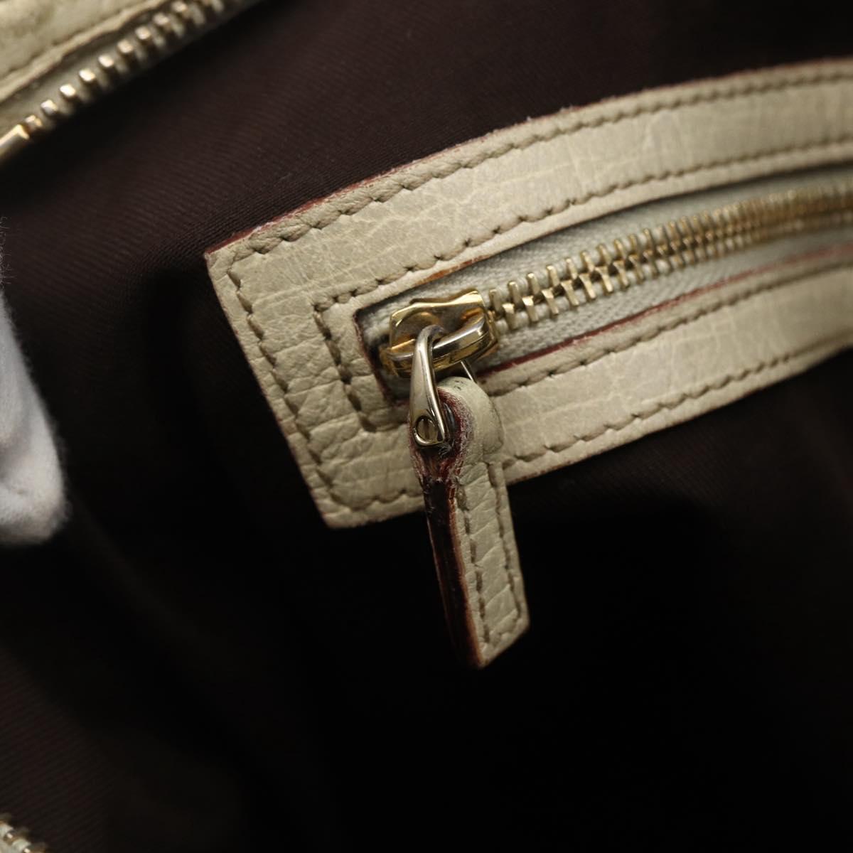 GUCCI GG Canvas Sherry Line Shoulder Bag Beige Gold 144388 Auth 163466
