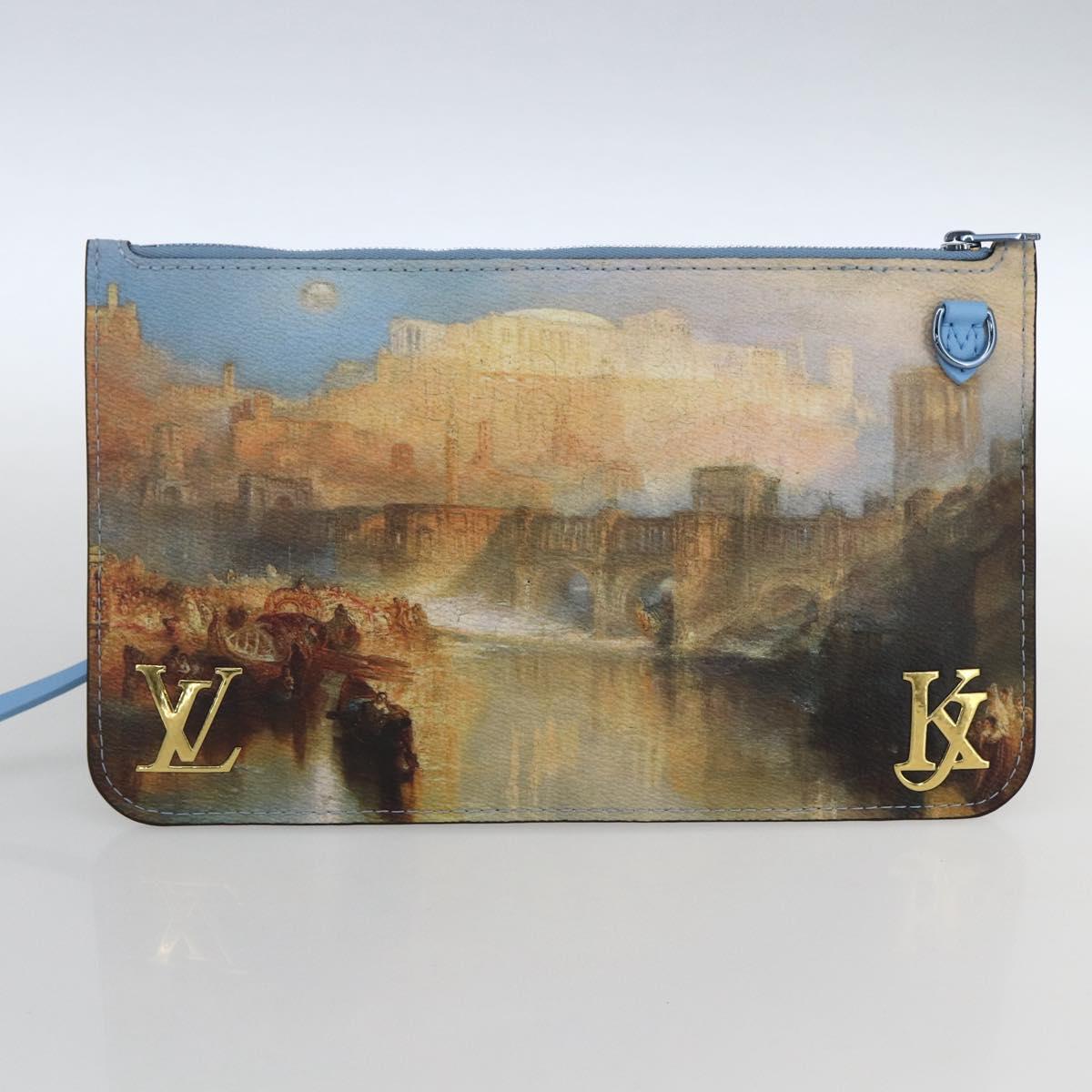 LOUIS VUITTON Masters Collection TURNER Neverfull MM Bag Blue LV Auth 163470SM