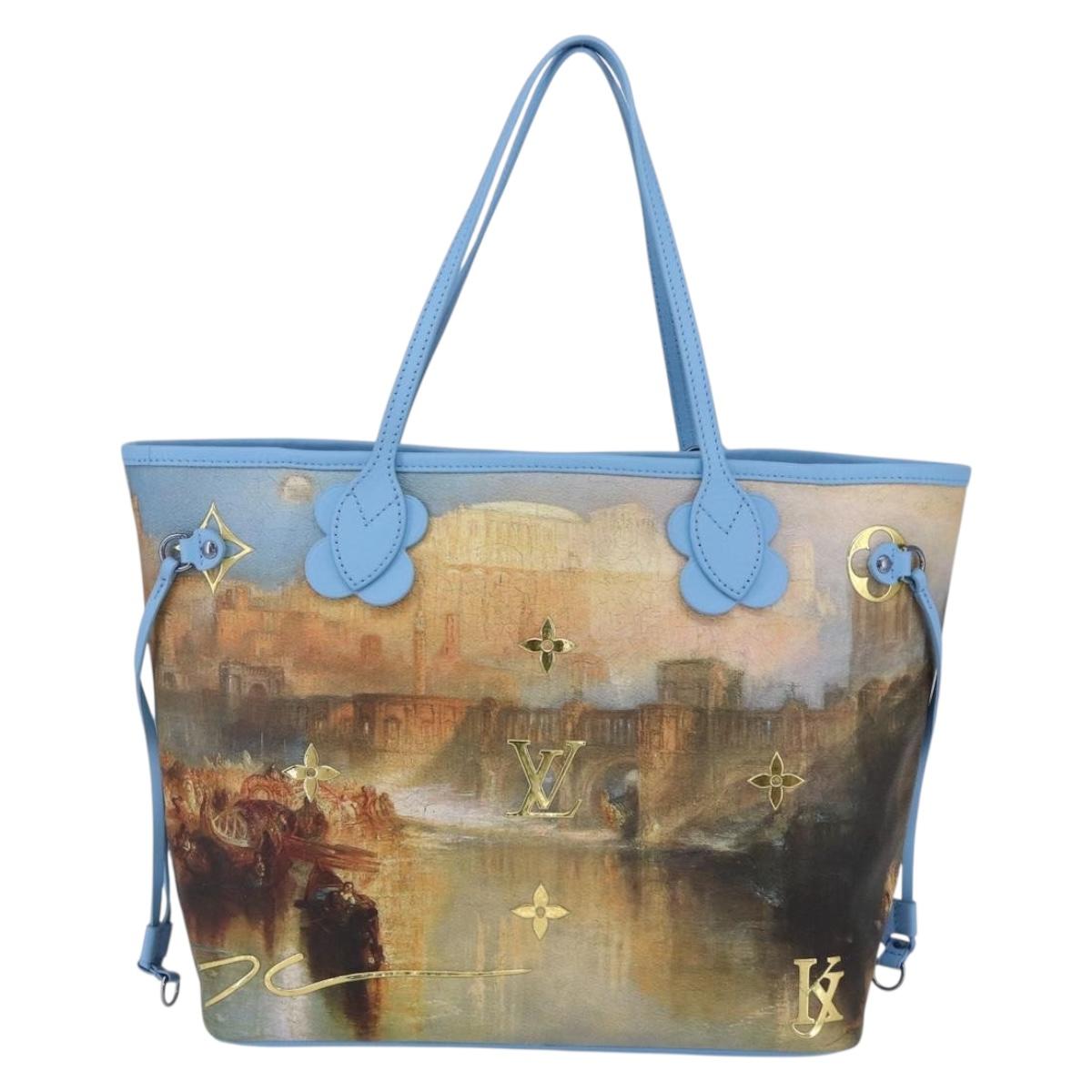 LOUIS VUITTON Masters Collection TURNER Neverfull MM Bag Blue LV Auth 163470SM