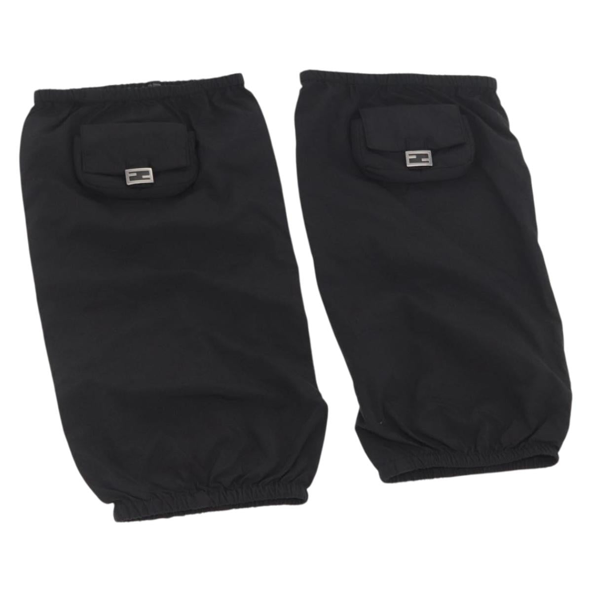 FENDI Leg Warmers Nylon Black Auth 163473V