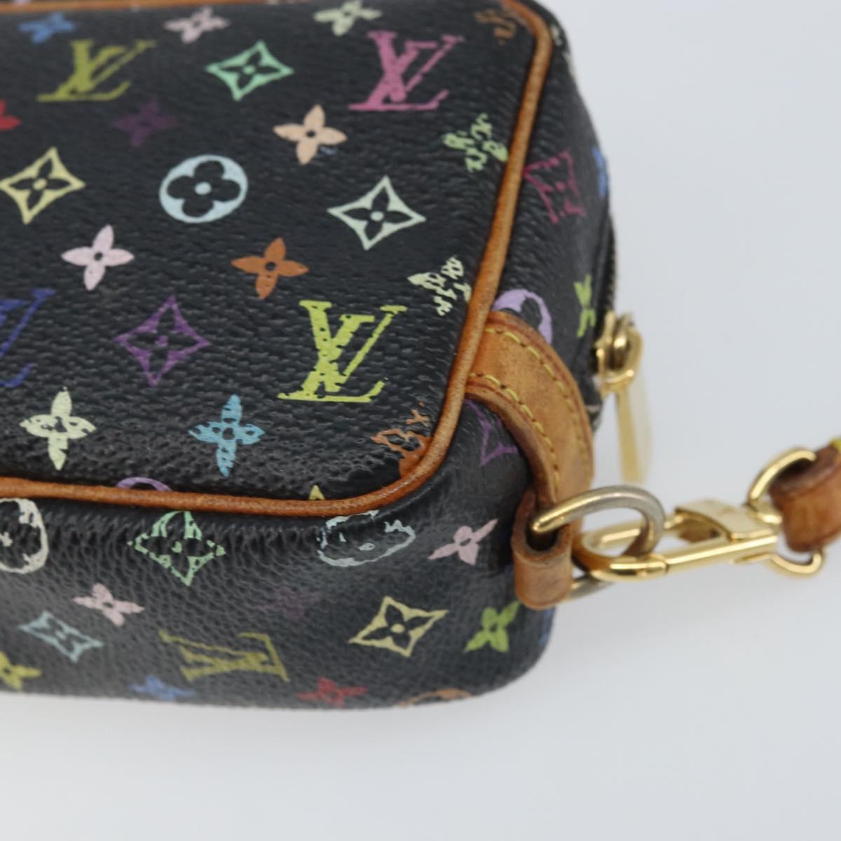 LOUIS VUITTON Monogram Multicolor Trousse Wapity Pouch Black M58034 Auth 163481