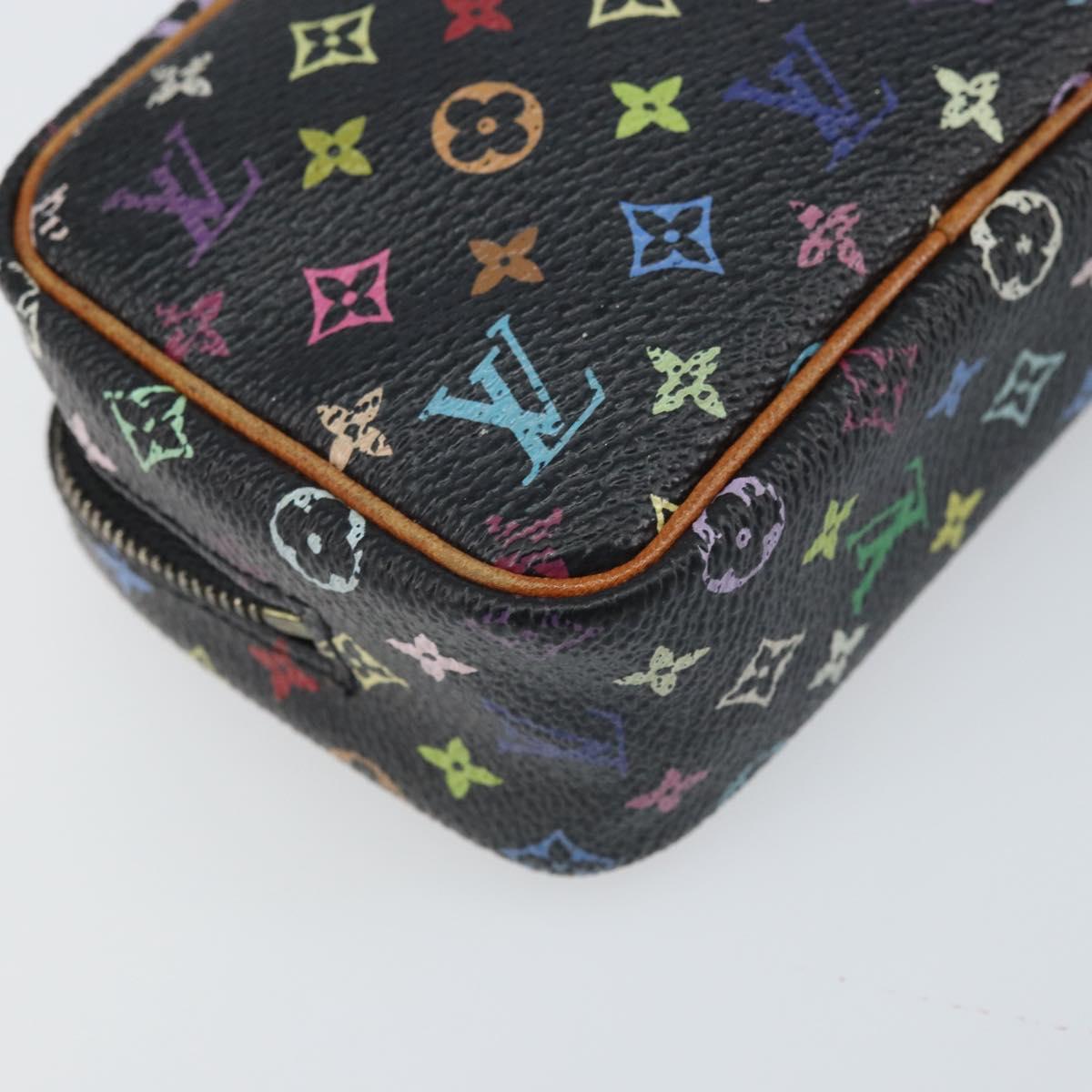 LOUIS VUITTON Monogram Multicolor Trousse Wapity Pouch Black M58034 Auth 163481