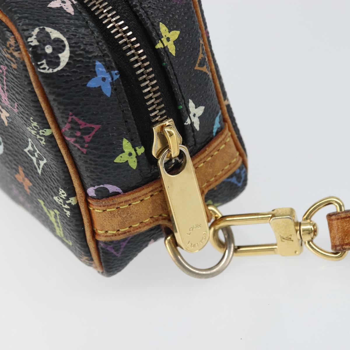 LOUIS VUITTON Monogram Multicolor Trousse Wapity Pouch Black M58034 Auth 163481