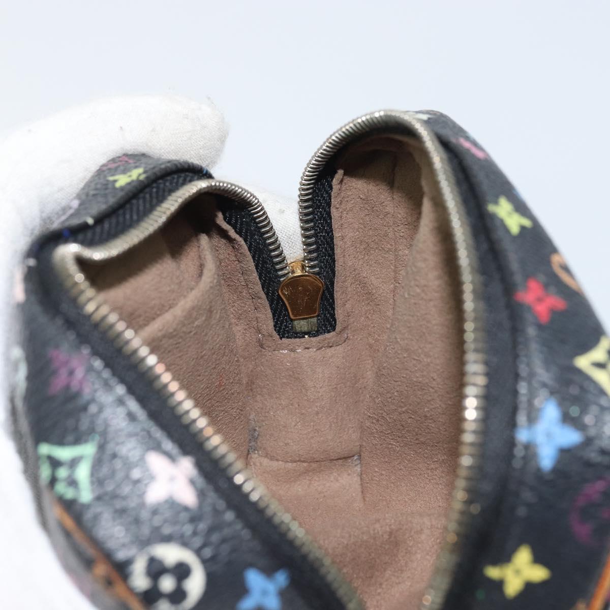 LOUIS VUITTON Monogram Multicolor Trousse Wapity Pouch Black M58034 Auth 163481