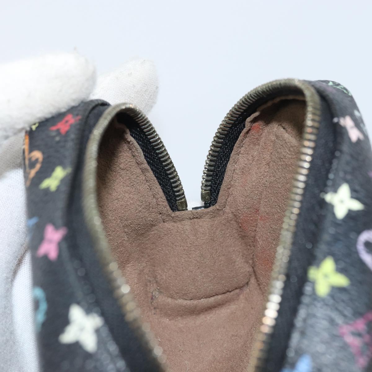 LOUIS VUITTON Monogram Multicolor Trousse Wapity Pouch Black M58034 Auth 163481