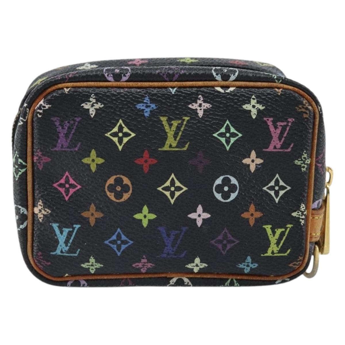 LOUIS VUITTON Monogram Multicolor Trousse Wapity Pouch Black M58034 Auth 163481