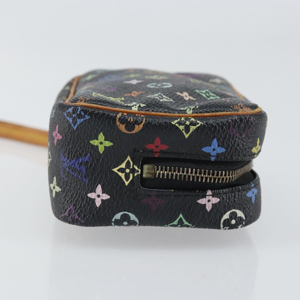 LOUIS VUITTON Monogram Multicolor Trousse Wapity Pouch Black M58034 Auth 163481