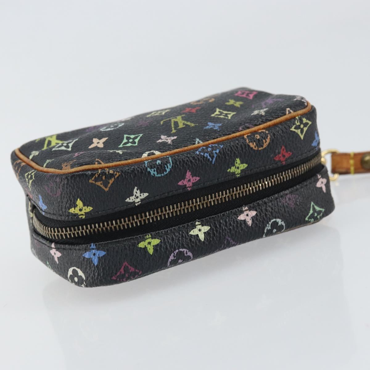 LOUIS VUITTON Monogram Multicolor Trousse Wapity Pouch Black M58034 Auth 163481