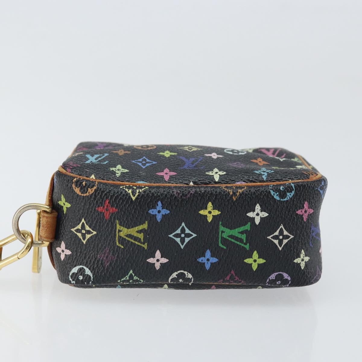 LOUIS VUITTON Monogram Multicolor Trousse Wapity Pouch Black M58034 Auth 163481