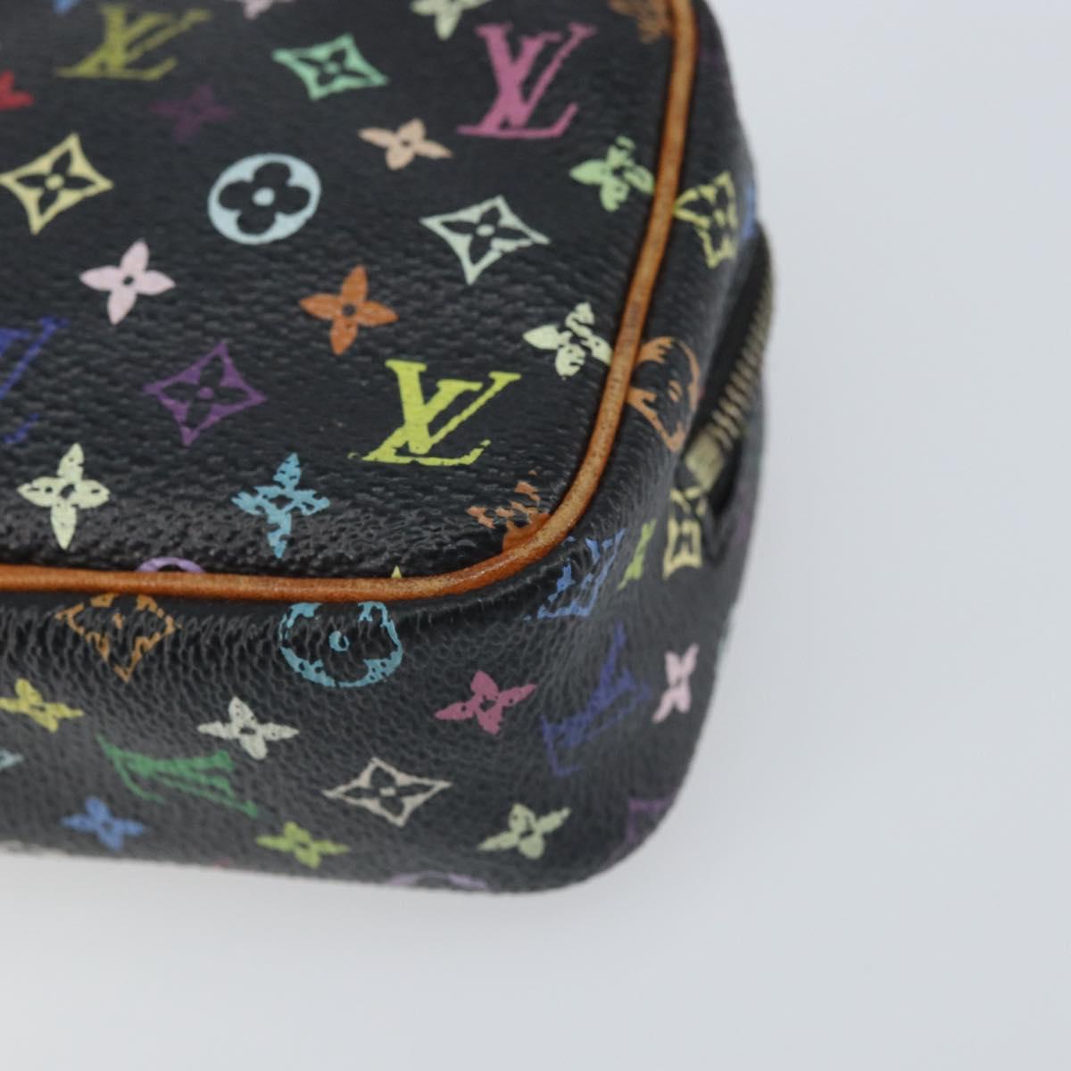 LOUIS VUITTON Monogram Multicolor Trousse Wapity Pouch Black M58034 Auth 163481