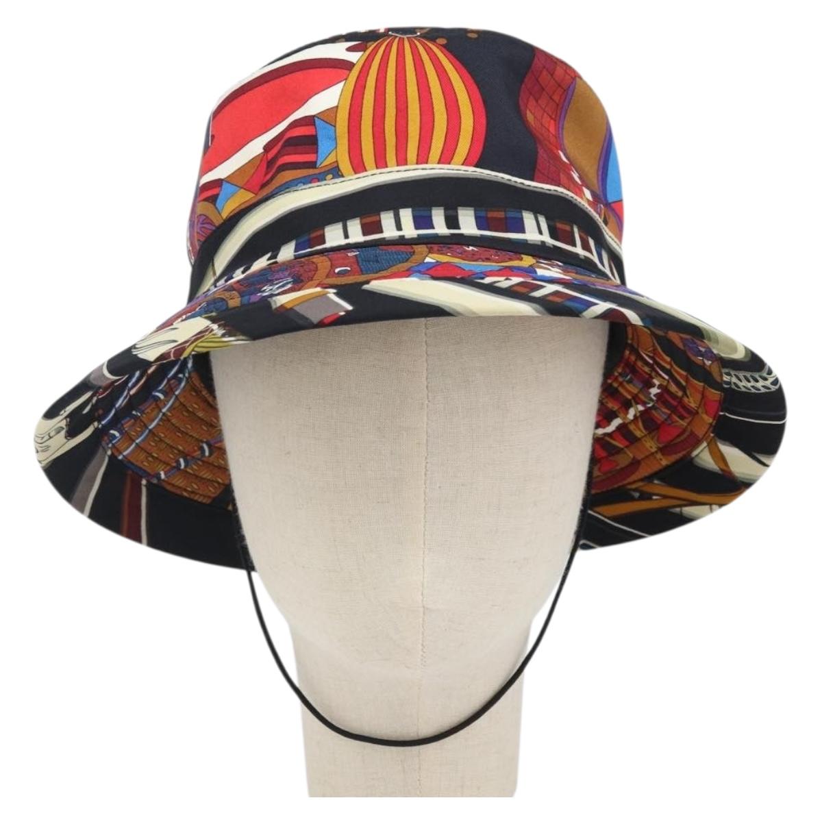 HERMES Hat Silk Multicolor Auth 163485V