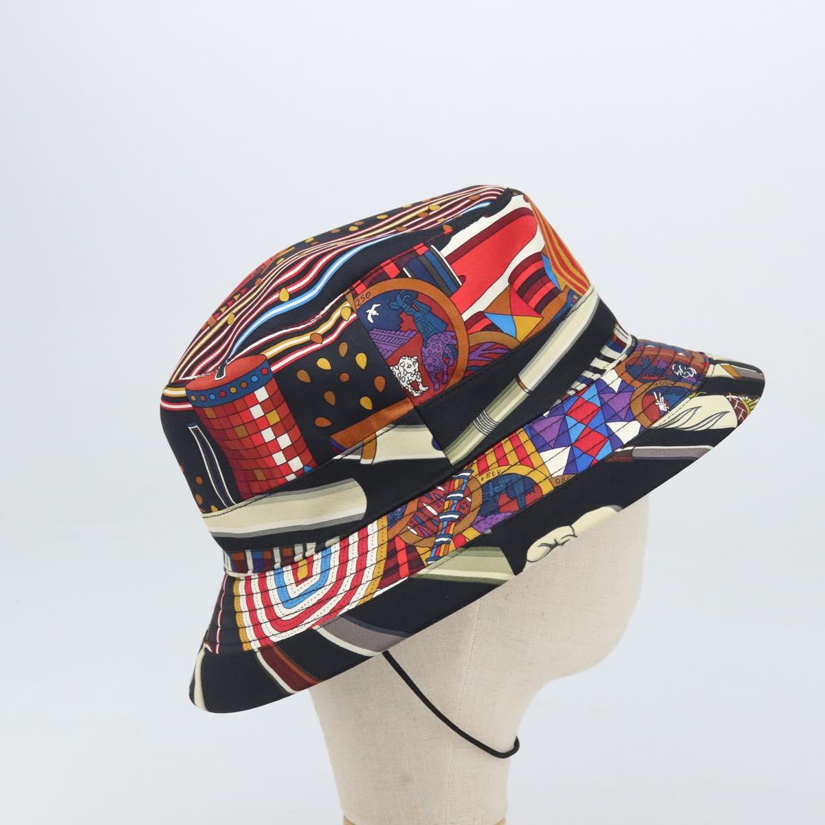 HERMES Hat Silk Multicolor Auth 163485V