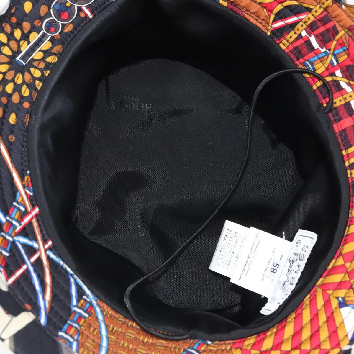 HERMES Hat Silk Multicolor Auth 163485V