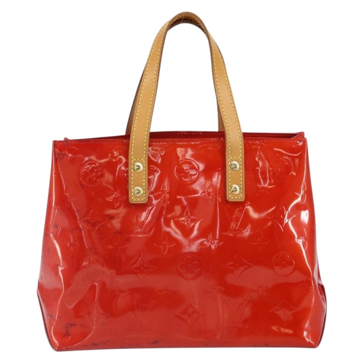 LOUIS VUITTON Monogram Vernis Reade PM Hand Bag Red Rouge M91088 LV Auth 163495