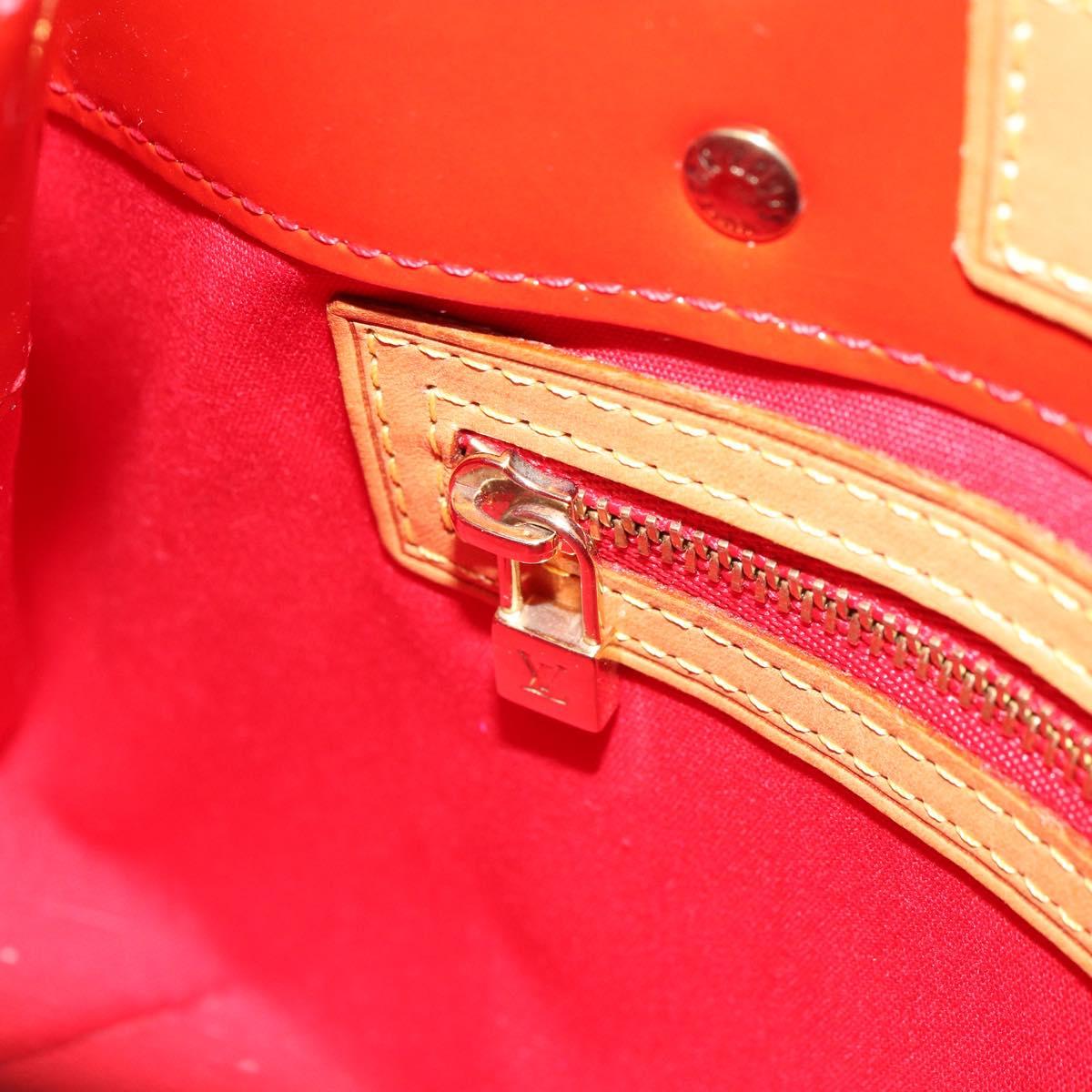 LOUIS VUITTON Monogram Vernis Reade PM Hand Bag Red Rouge M91088 LV Auth 163495