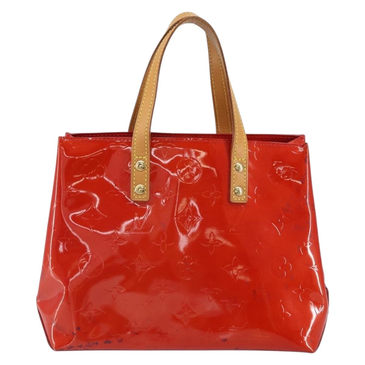LOUIS VUITTON Monogram Vernis Reade PM Hand Bag Red Rouge M91088 LV Auth 163495
