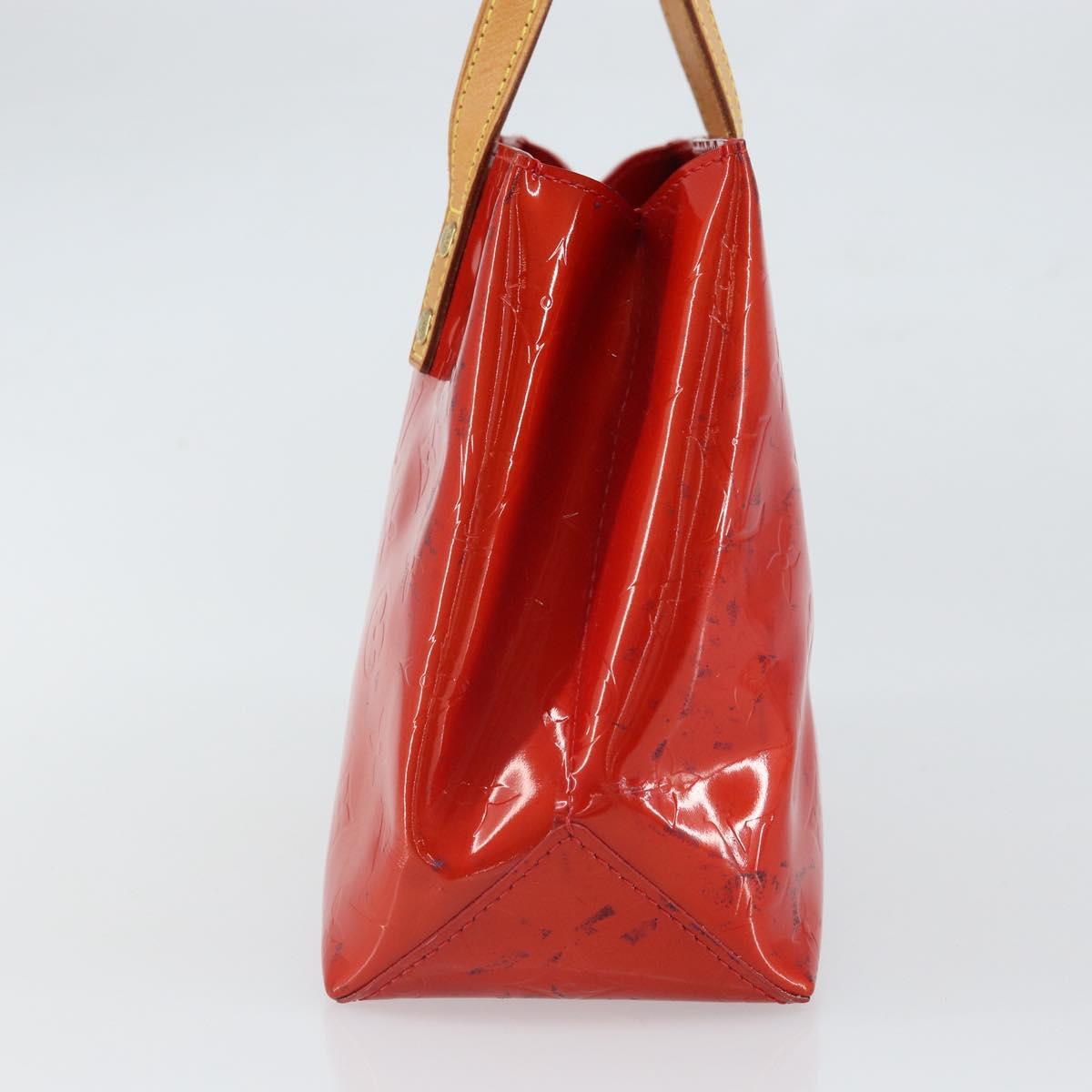 LOUIS VUITTON Monogram Vernis Reade PM Hand Bag Red Rouge M91088 LV Auth 163495