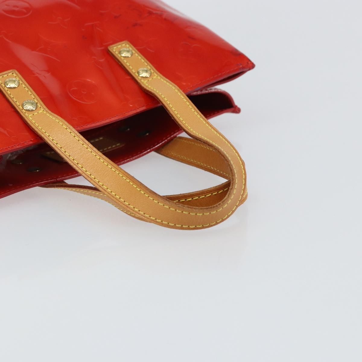 LOUIS VUITTON Monogram Vernis Reade PM Hand Bag Red Rouge M91088 LV Auth 163495