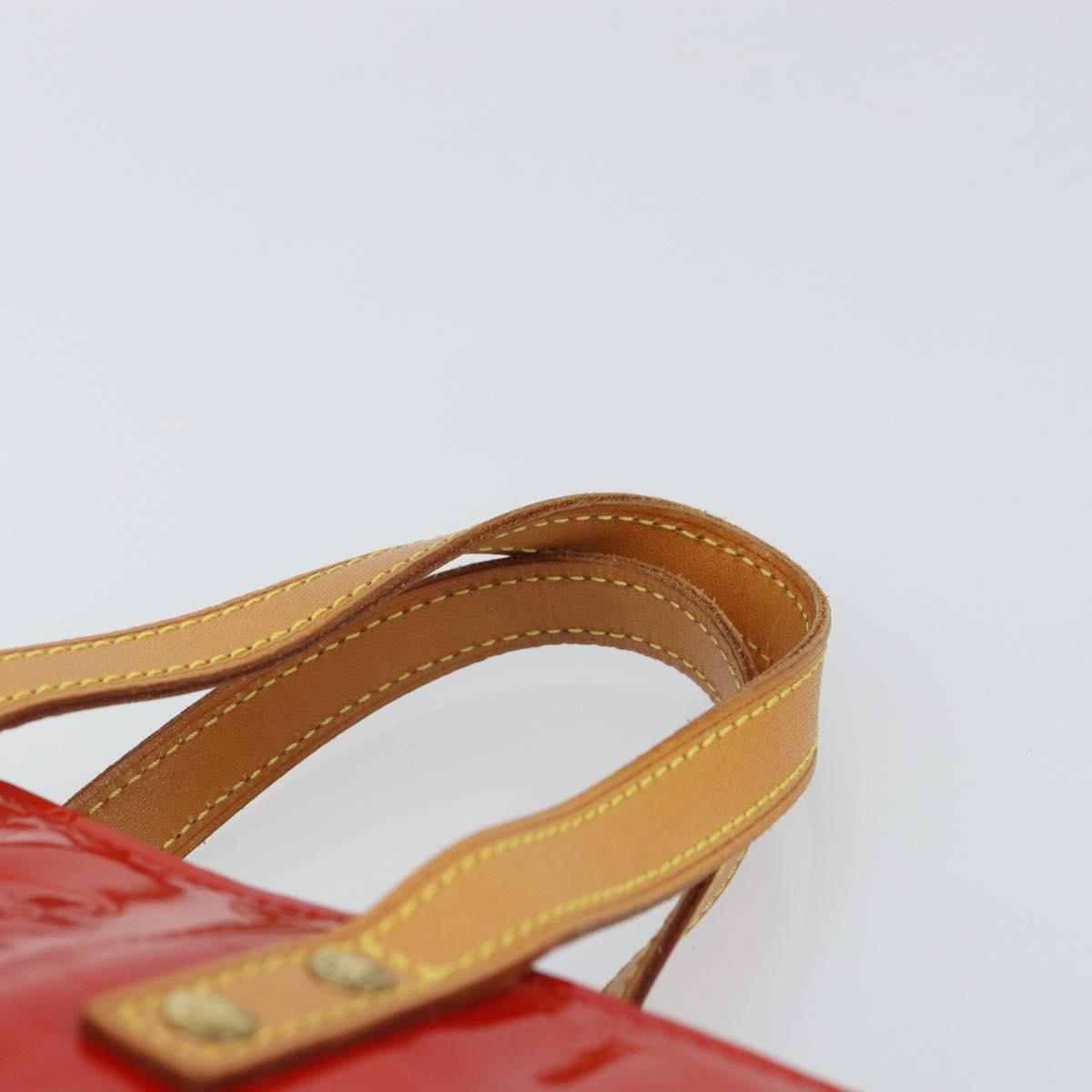 LOUIS VUITTON Monogram Vernis Reade PM Hand Bag Red Rouge M91088 LV Auth 163495