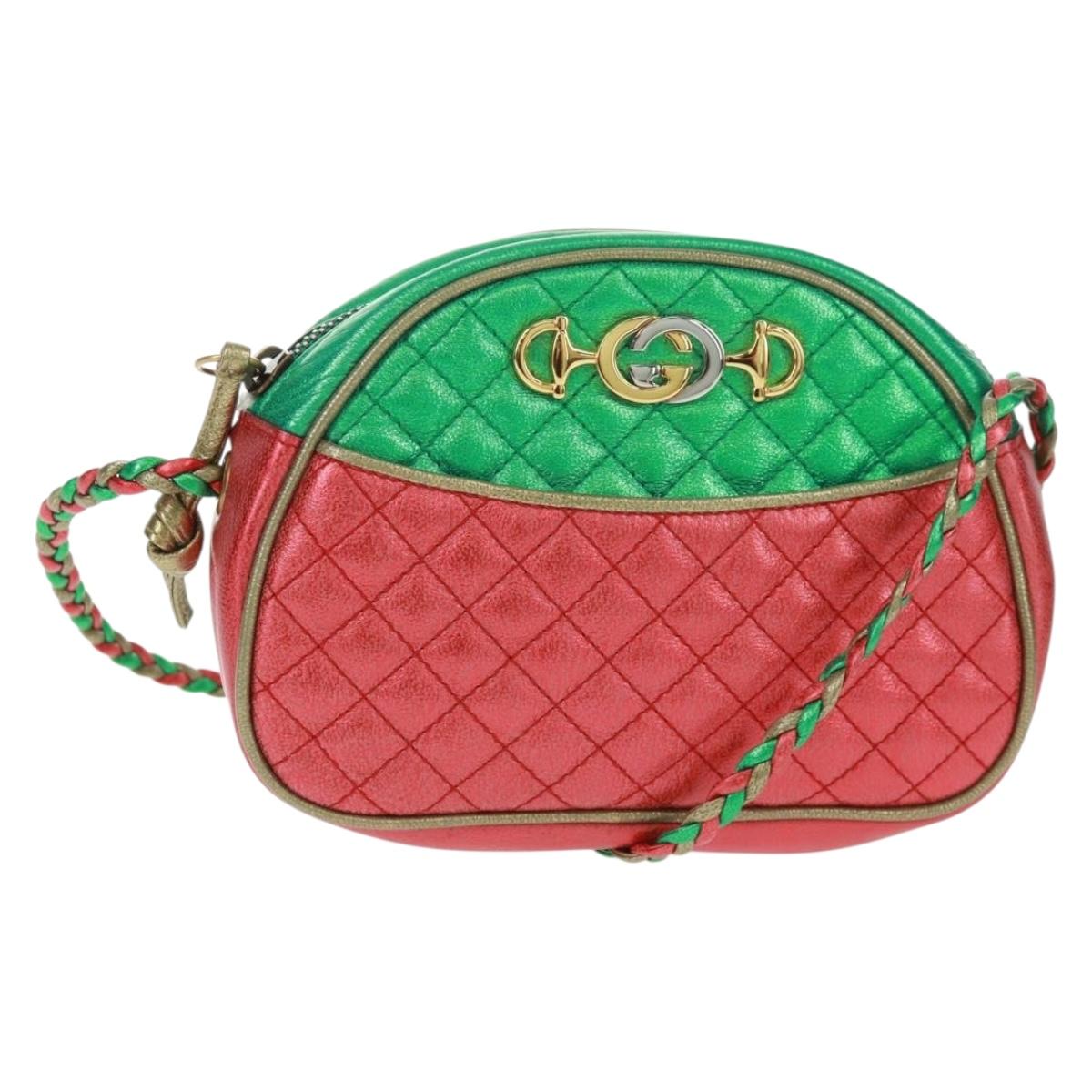 GUCCI Zumi Shoulder Bag Leather Multicolor Gold 534951 Auth 163498V