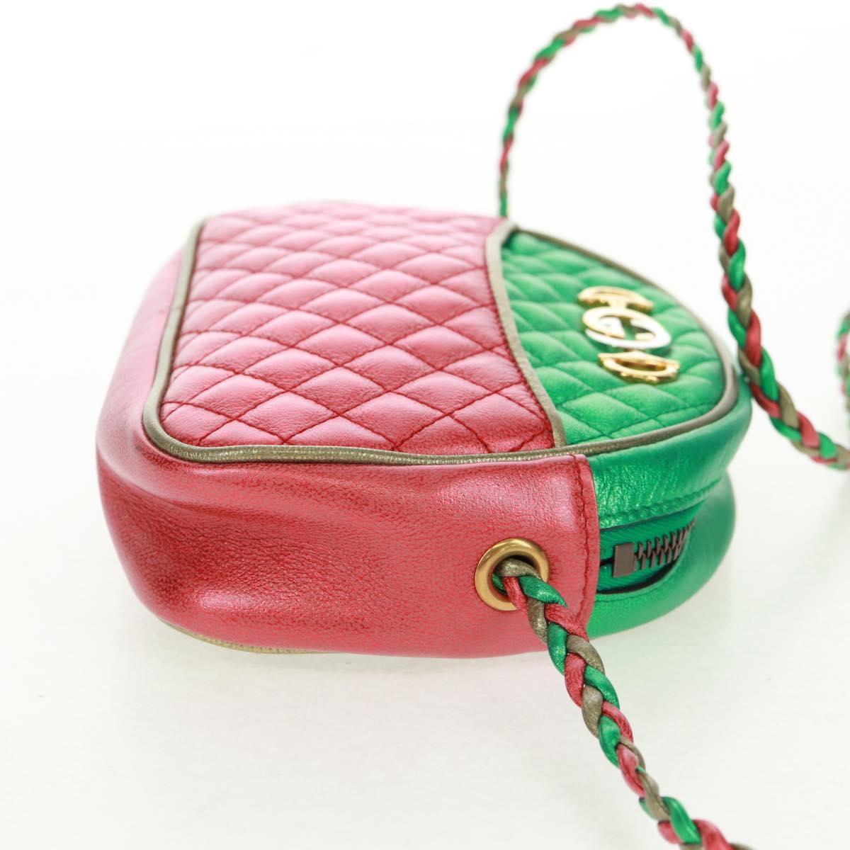 GUCCI Zumi Shoulder Bag Leather Multicolor Gold 534951 Auth 163498V