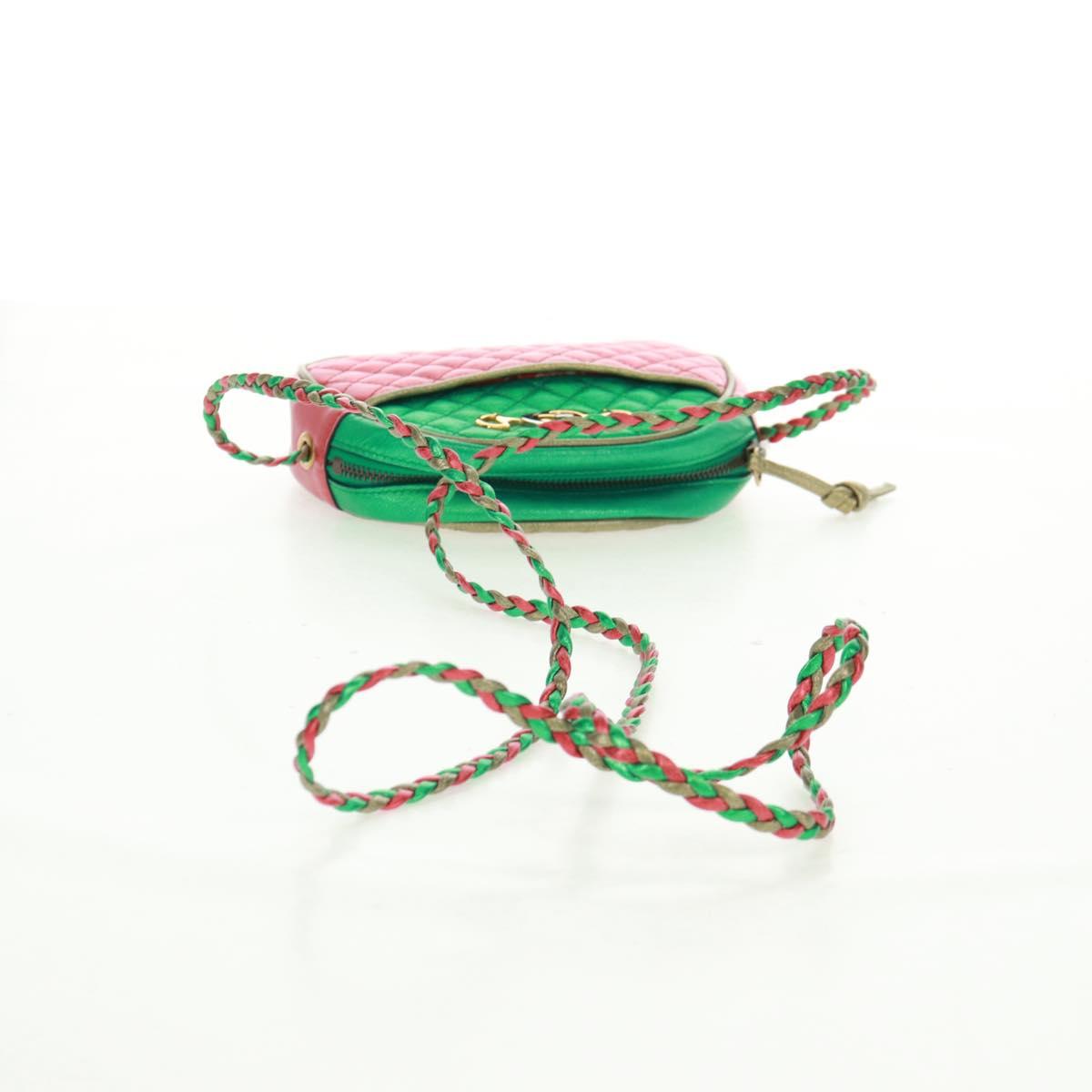 GUCCI Zumi Shoulder Bag Leather Multicolor Gold 534951 Auth 163498V