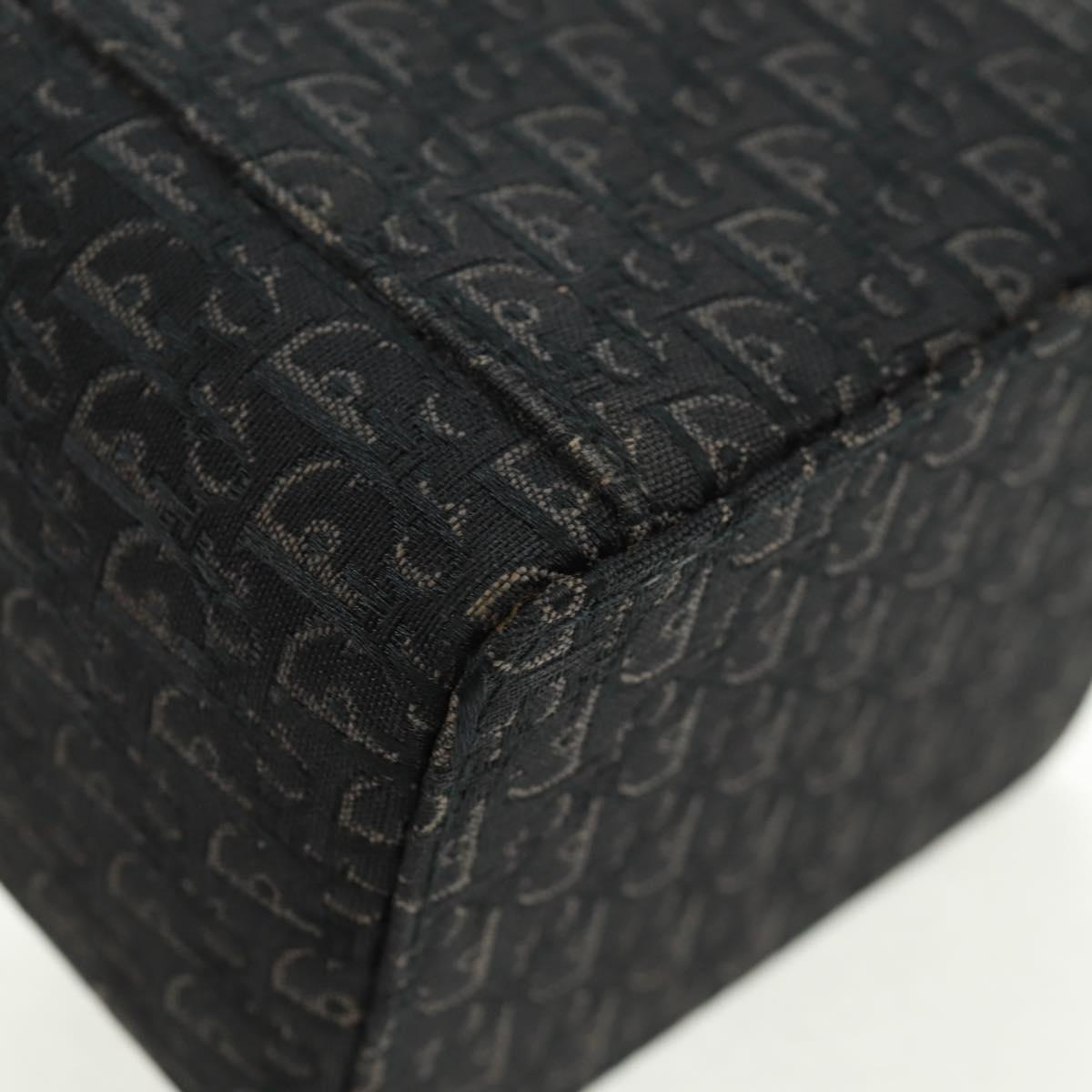 Christian Dior Trotter Canvas Vanity Hand Bag Black Silver Auth 163501V