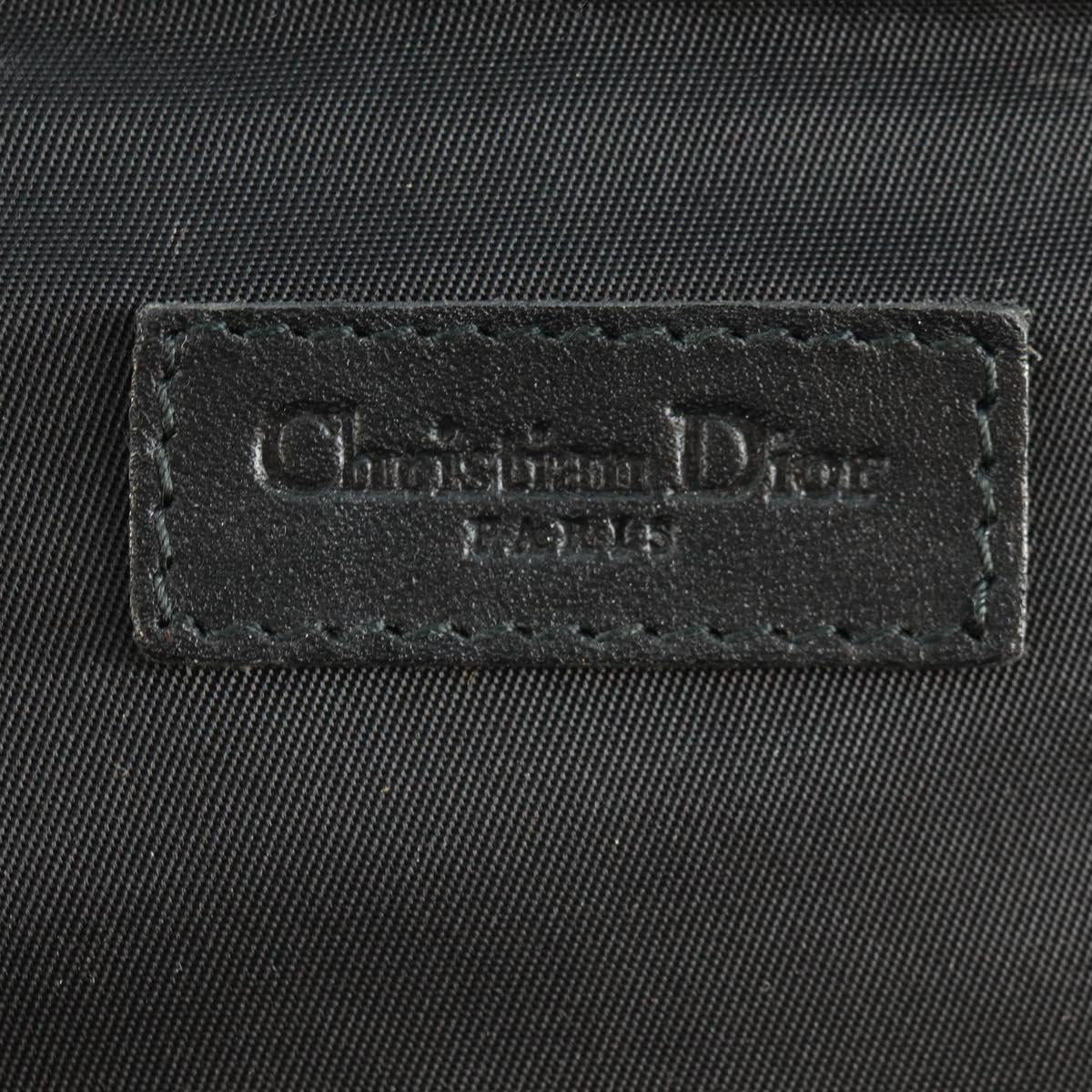Christian Dior Trotter Canvas Vanity Hand Bag Black Silver Auth 163501V