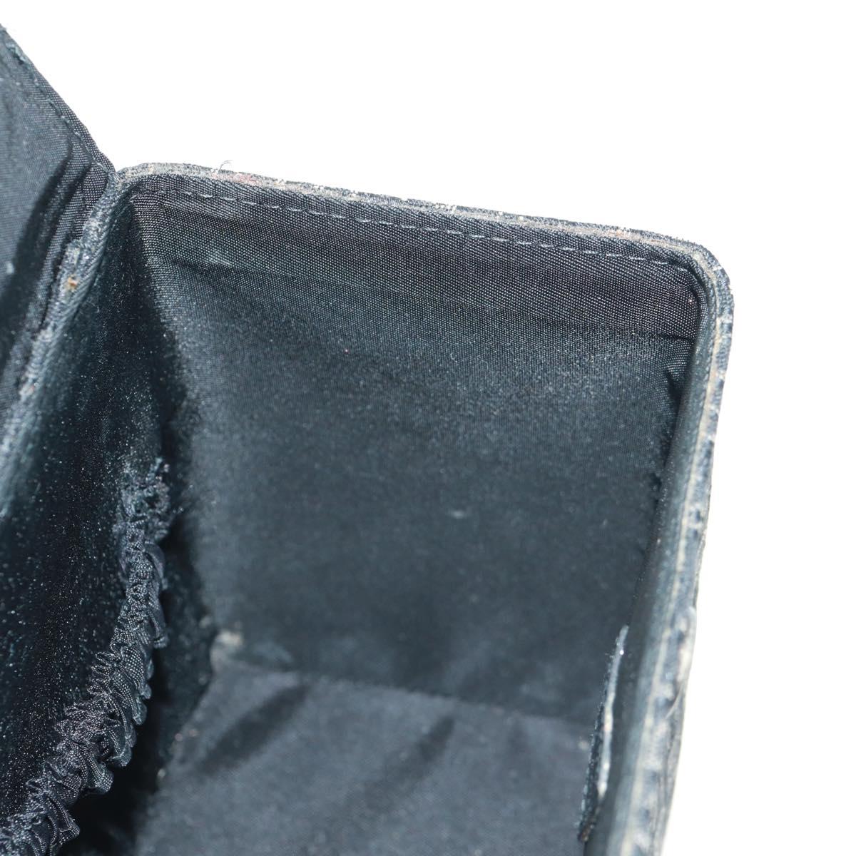 Christian Dior Trotter Canvas Vanity Hand Bag Black Silver Auth 163501V