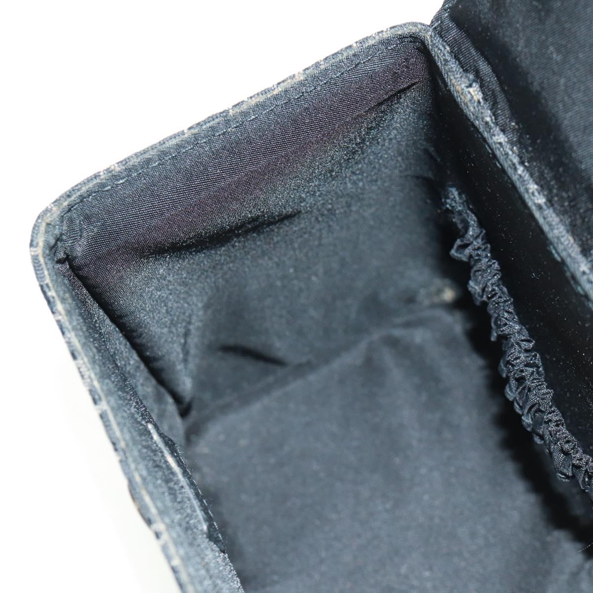 Christian Dior Trotter Canvas Vanity Hand Bag Black Silver Auth 163501V