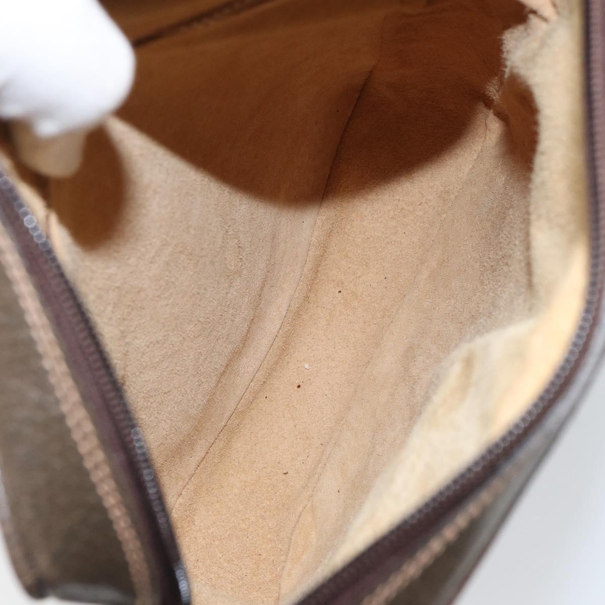 GUCCI GG Supreme Web Sherry Line Shoulder Bag PVC Beige Gold Auth 163502