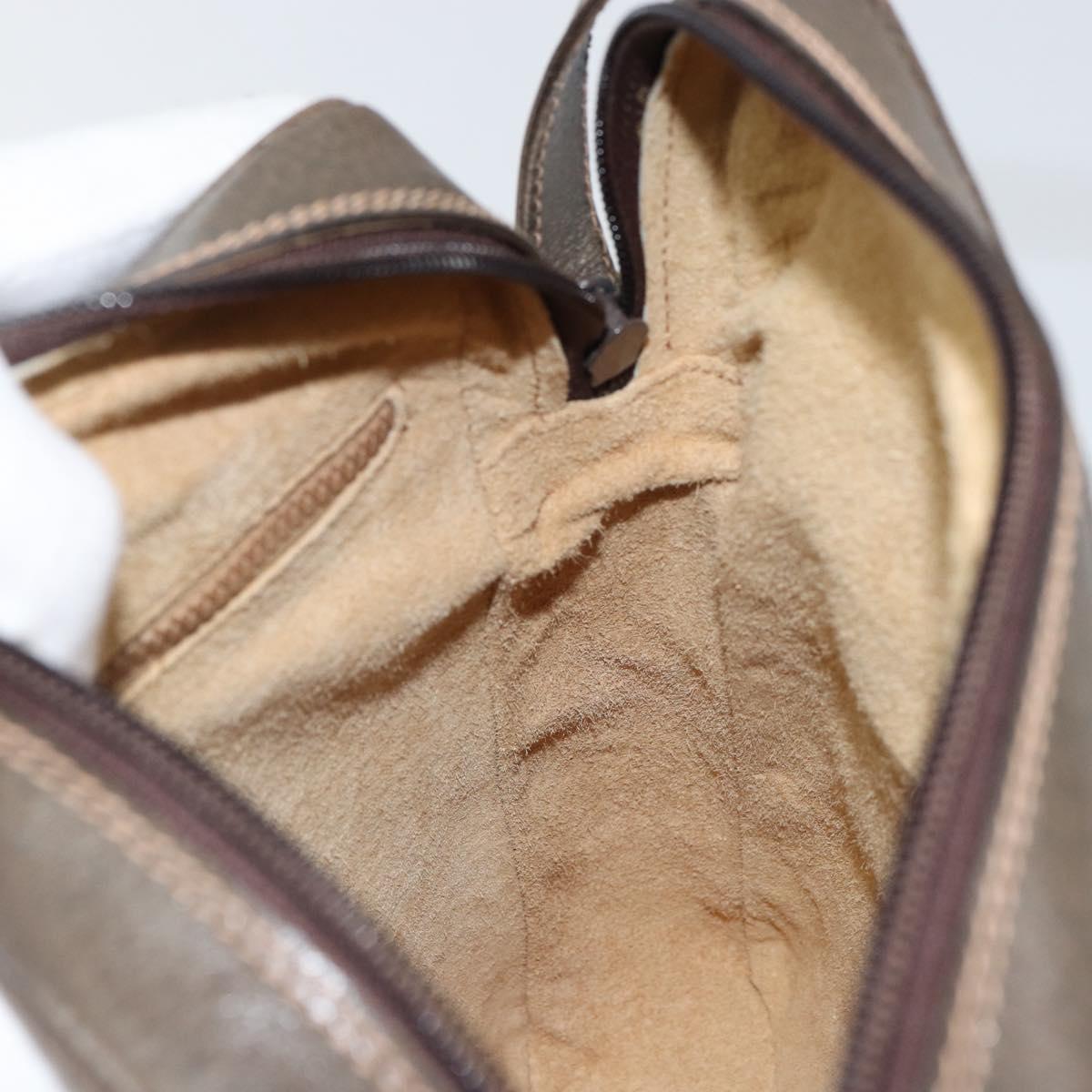 GUCCI GG Supreme Web Sherry Line Shoulder Bag PVC Beige Gold Auth 163502