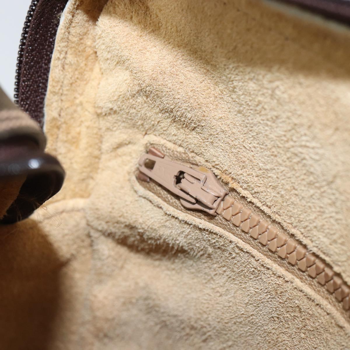 GUCCI GG Supreme Web Sherry Line Shoulder Bag PVC Beige Gold Auth 163502