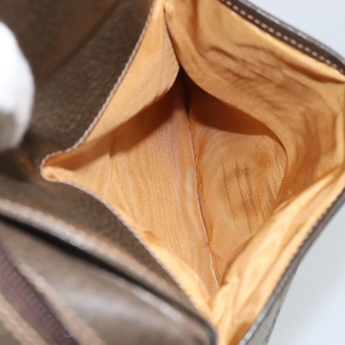 GUCCI GG Supreme Web Sherry Line Shoulder Bag PVC Beige Gold Auth 163502