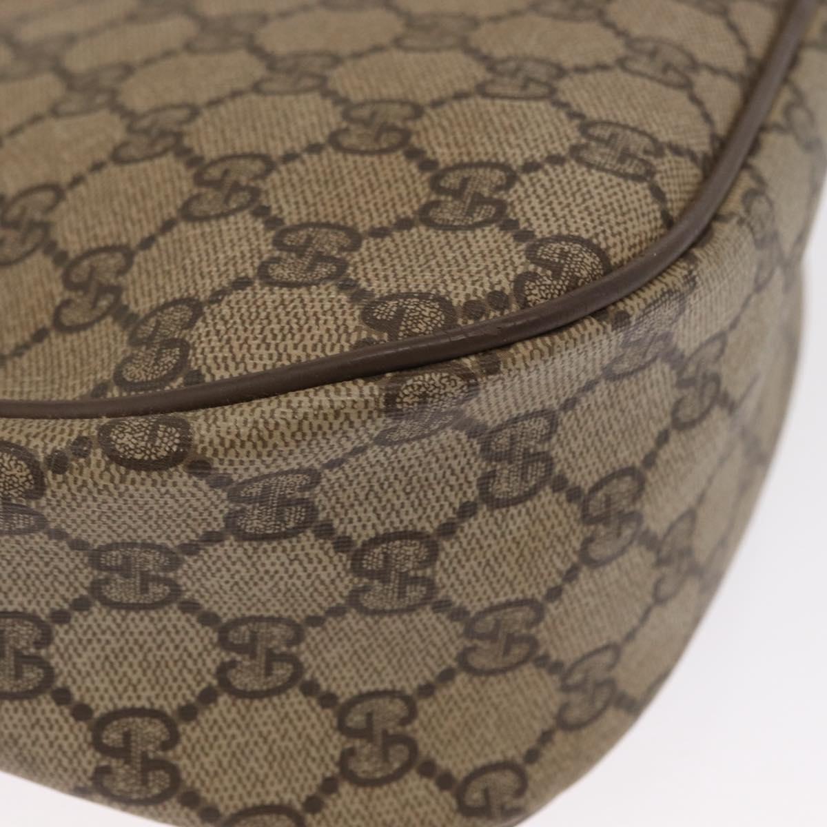 GUCCI GG Supreme Web Sherry Line Bag PVC Beige Gold 89 02 032 Auth 163510