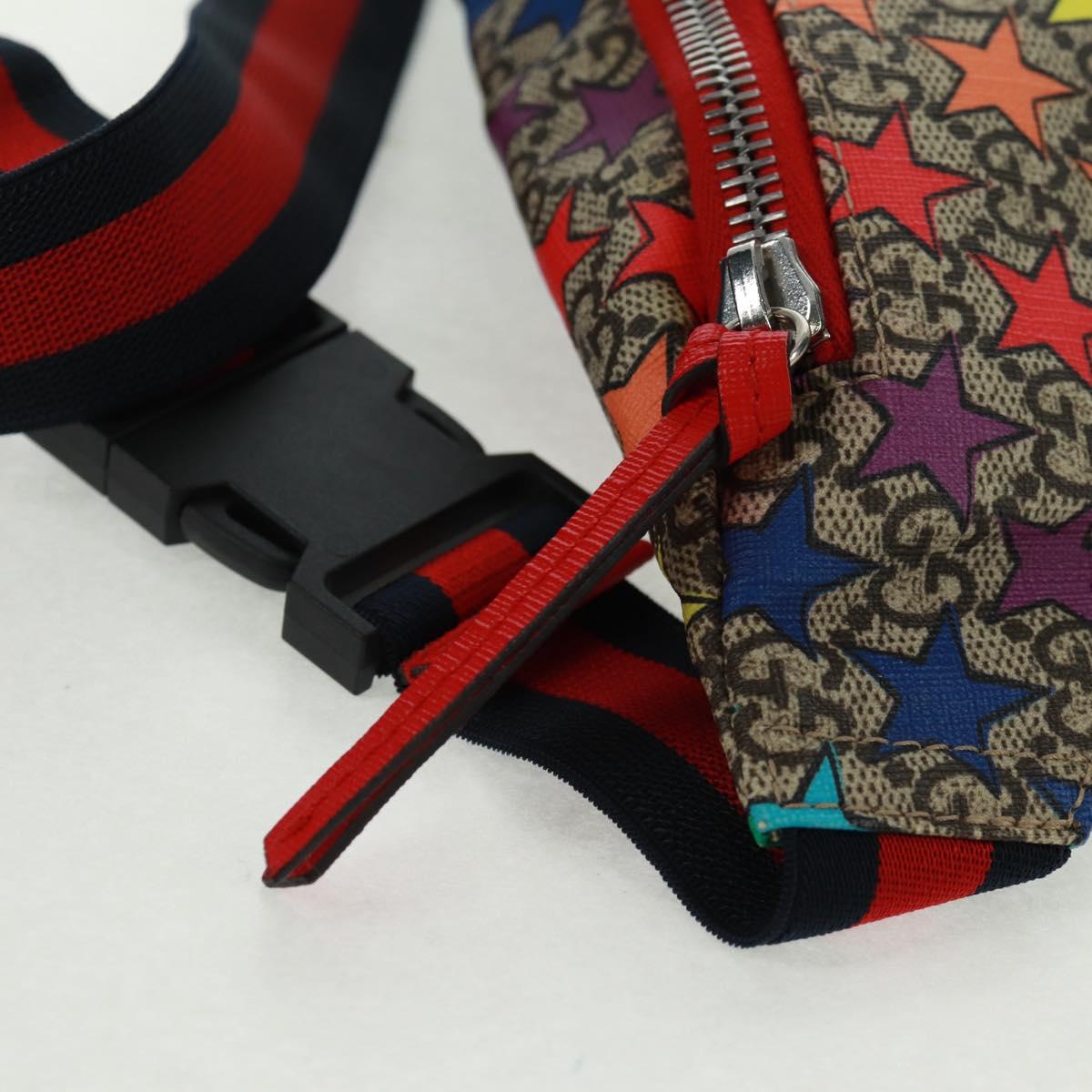 GUCCI Children GG Supreme Waist bag PVC Beige Silver 502095 Auth 163511V