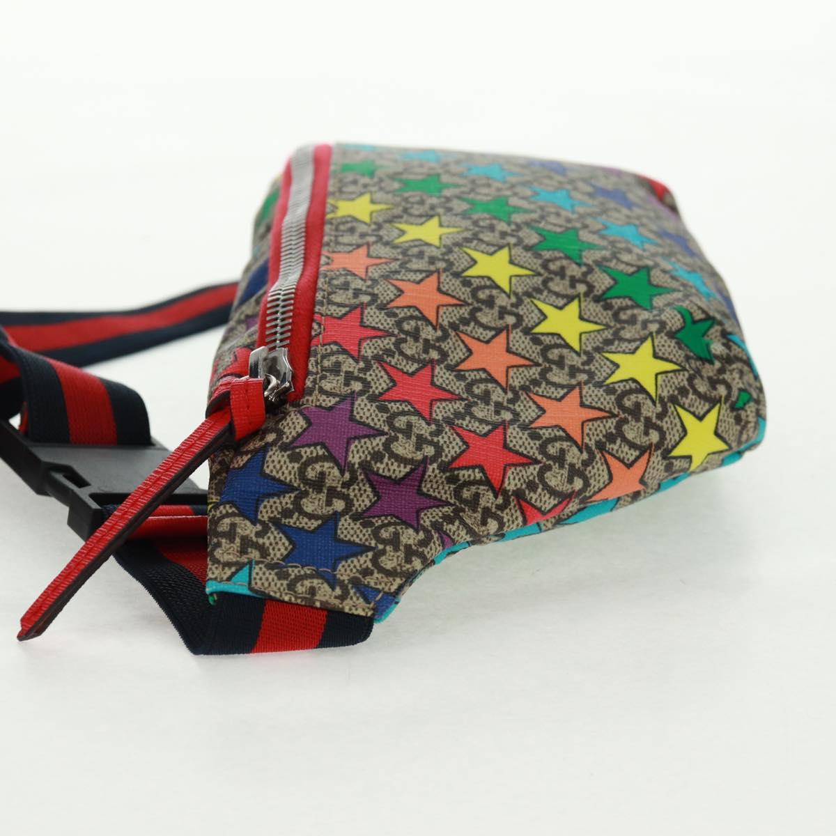 GUCCI Children GG Supreme Waist bag PVC Beige Silver 502095 Auth 163511V