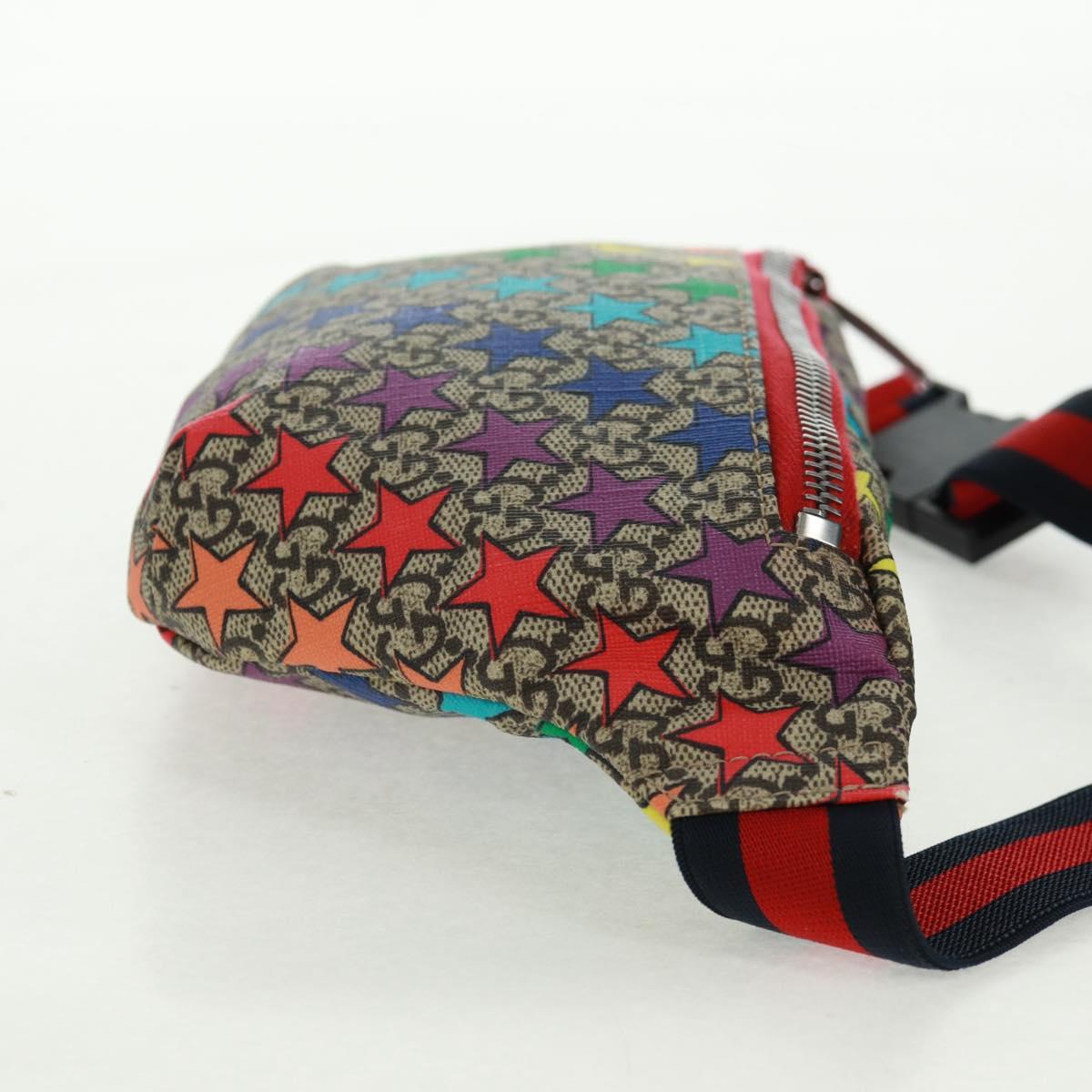 GUCCI Children GG Supreme Waist bag PVC Beige Silver 502095 Auth 163511V