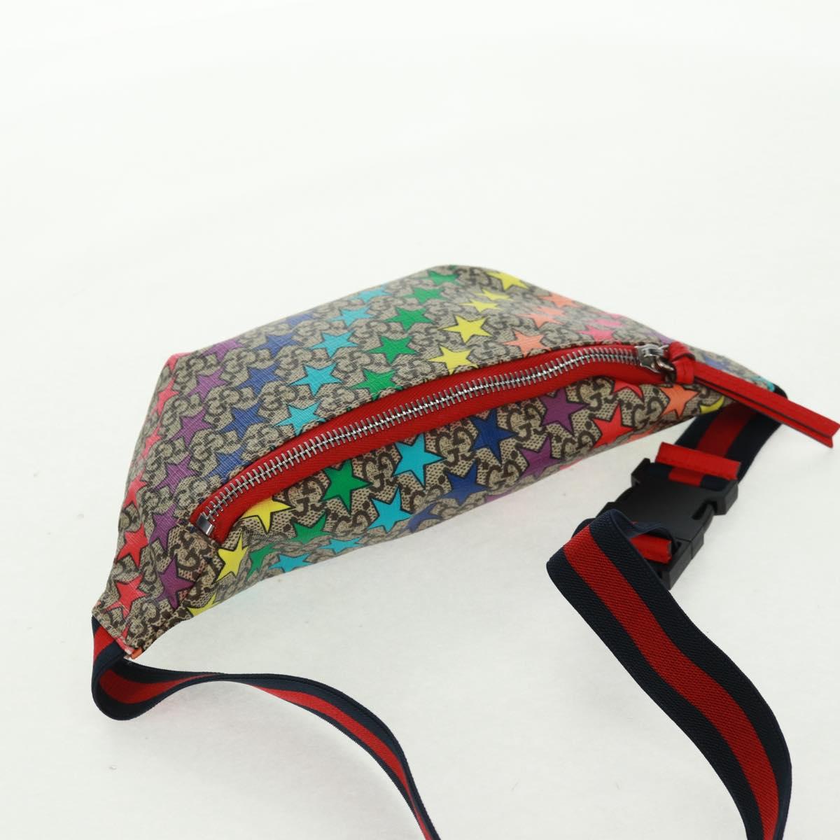 GUCCI Children GG Supreme Waist bag PVC Beige Silver 502095 Auth 163511V