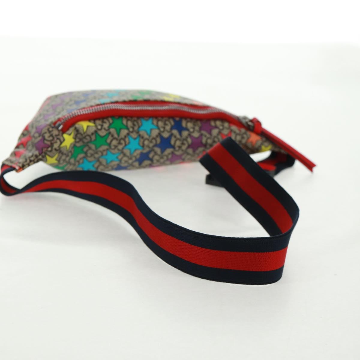 GUCCI Children GG Supreme Waist bag PVC Beige Silver 502095 Auth 163511V