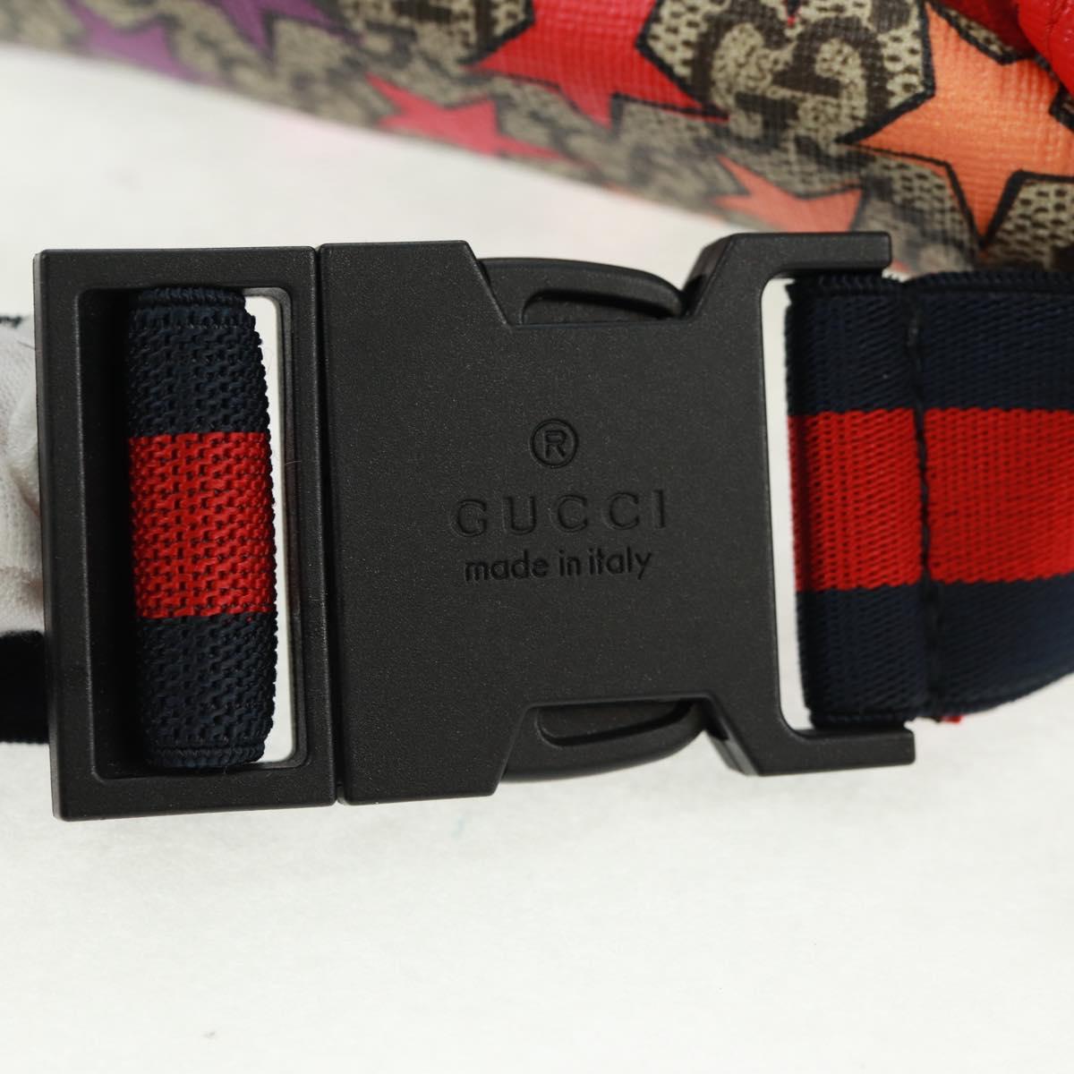 GUCCI Children GG Supreme Waist bag PVC Beige Silver 502095 Auth 163511V