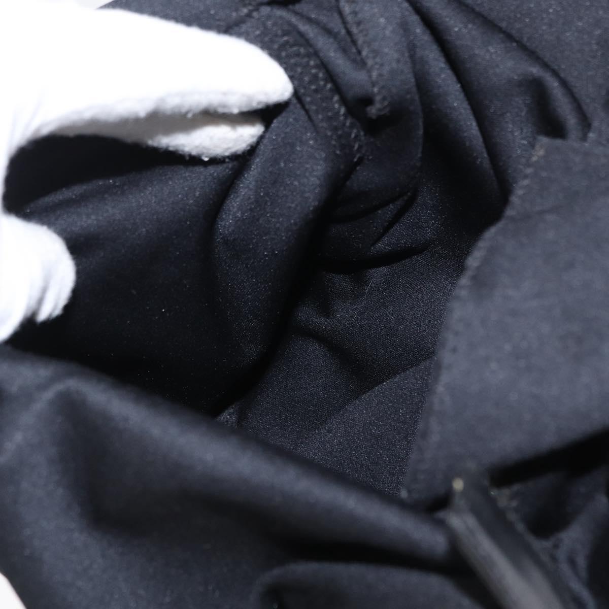 FENDI Mamma Baguette Shoulder Bag Nylon Black Silver Auth 163515