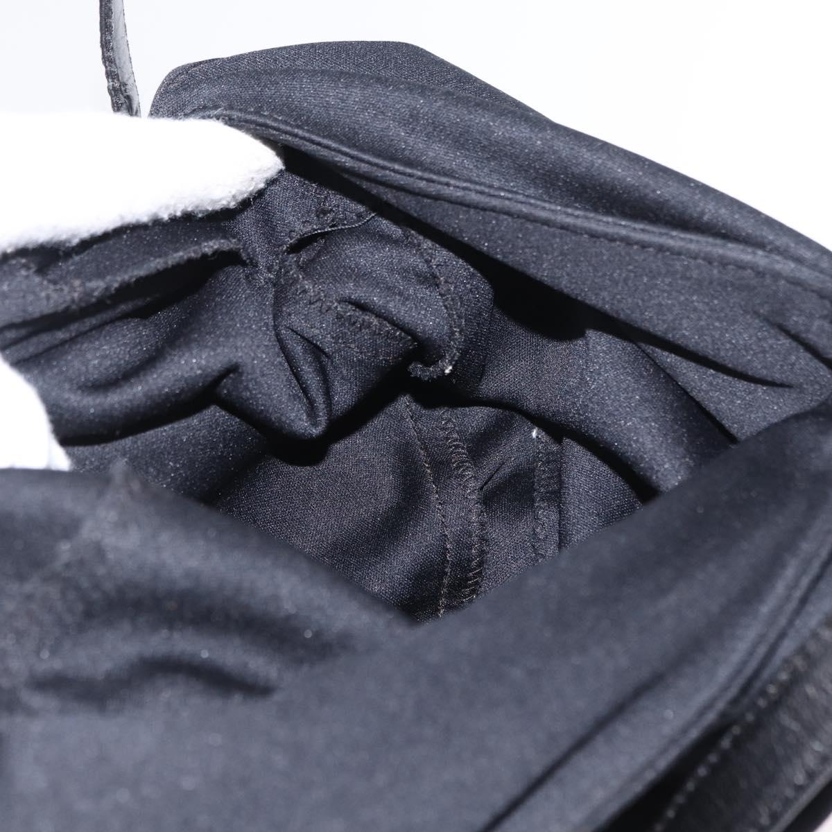 FENDI Mamma Baguette Shoulder Bag Nylon Black Silver Auth 163515