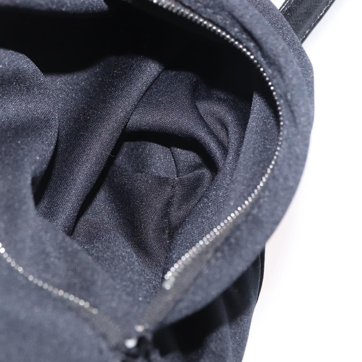 FENDI Mamma Baguette Shoulder Bag Nylon Black Silver Auth 163515