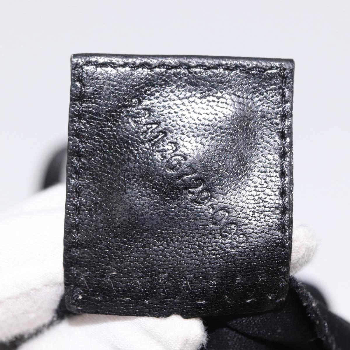 FENDI Mamma Baguette Shoulder Bag Nylon Black Silver Auth 163515