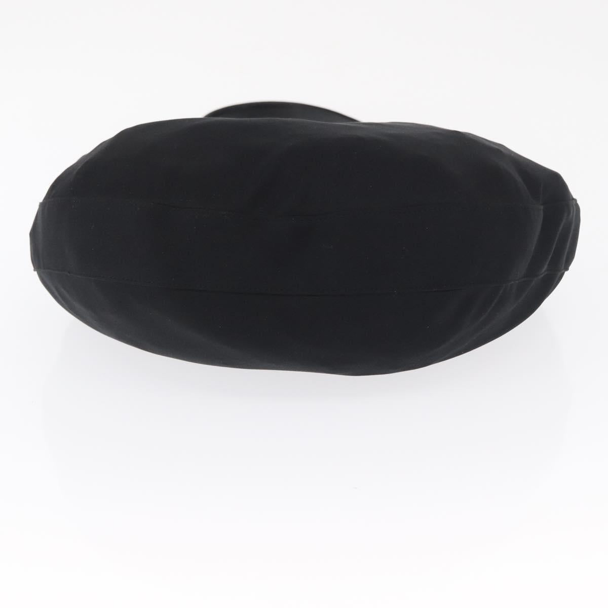 FENDI Mamma Baguette Shoulder Bag Nylon Black Silver Auth 163515