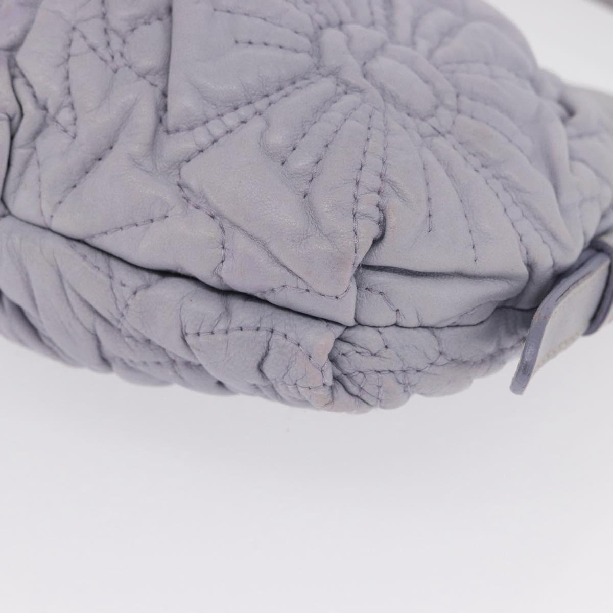 PRADA Flower Quilted Shoulder Bag Leather Gold lavender Auth 163520