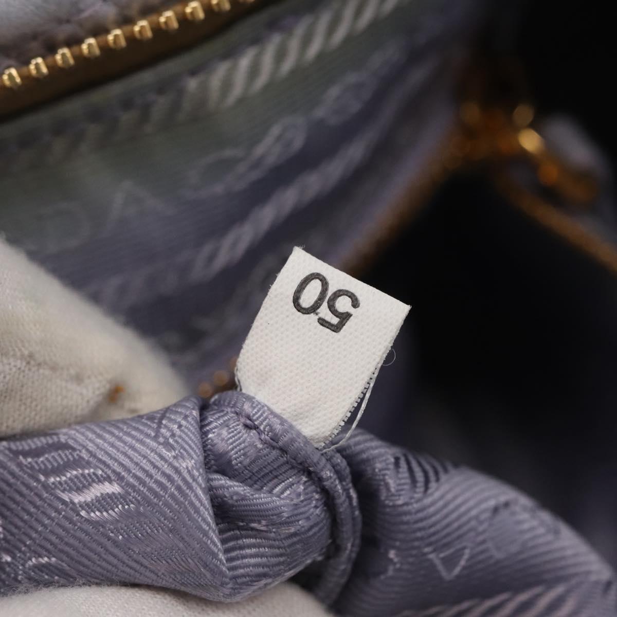 PRADA Flower Quilted Shoulder Bag Leather Gold lavender Auth 163520