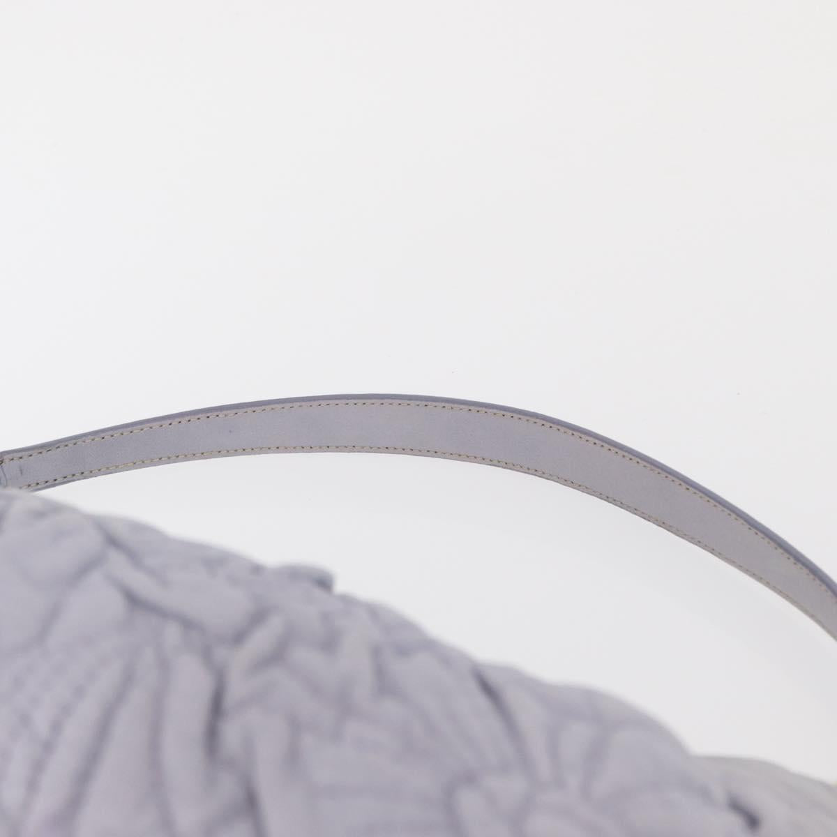 PRADA Flower Quilted Shoulder Bag Leather Gold lavender Auth 163520