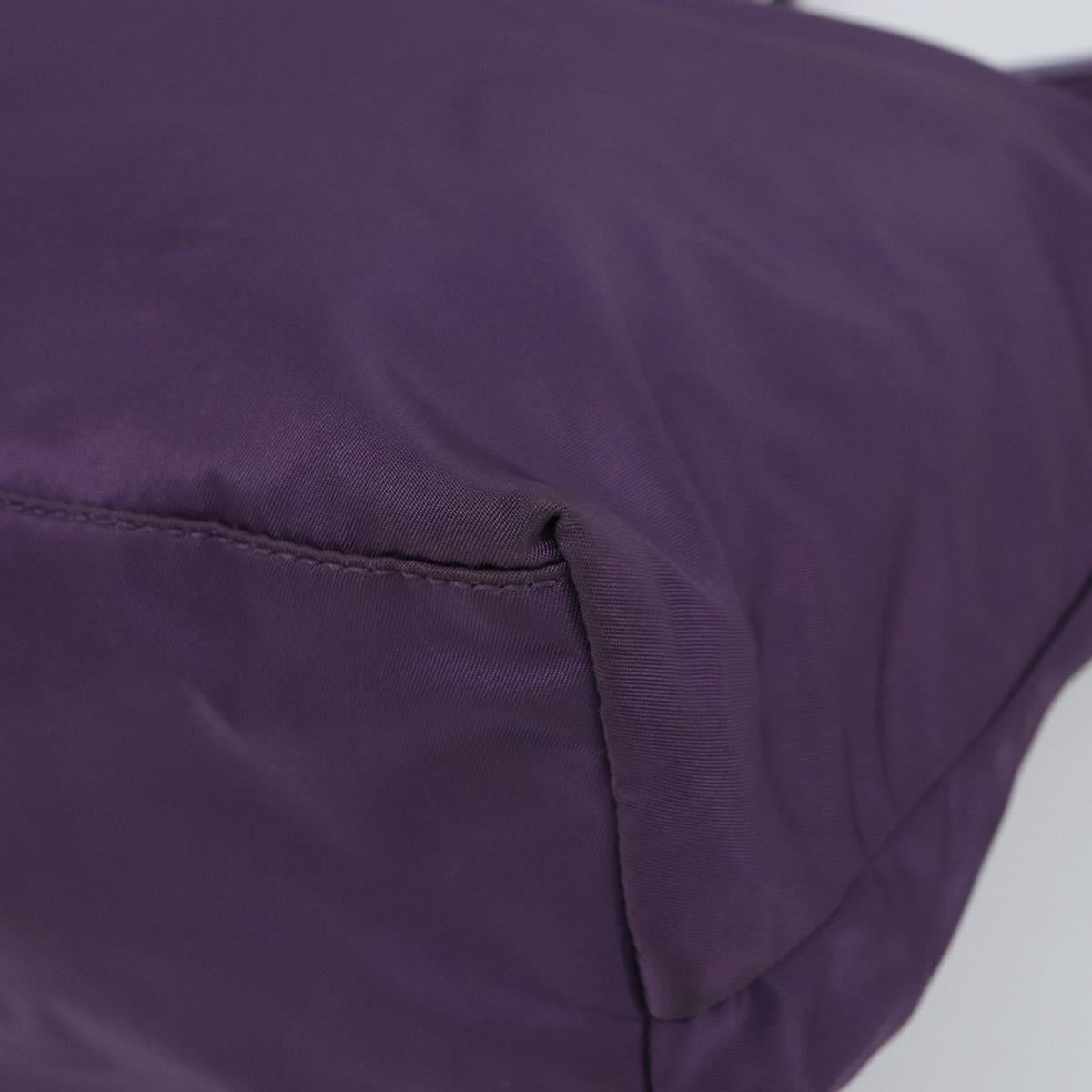 PRADA Tote Bag Nylon Purple Silver Auth 163524